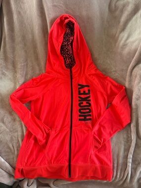 Justice Pink Hoodie with Black 'HOCKEY' Print